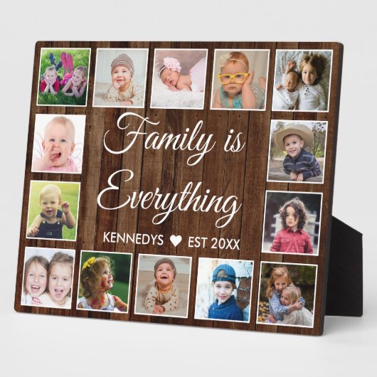 Rustic Pallet Wood 14 Photo Collage Family Quote Fotoplatte (Seite)