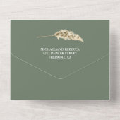 Rustic Pampas Eucalyptus Arch Sage Green Wedding All In One Einladung (Rückseite)