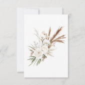 Rustic Pampas Grass White Floral Bohemian Wedding RSVP Karte (Rückseite)