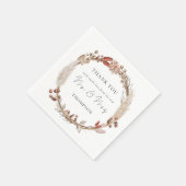 Rustic Pampas Grass Wreath New Mr. Mrs. Serviette (Ecke)