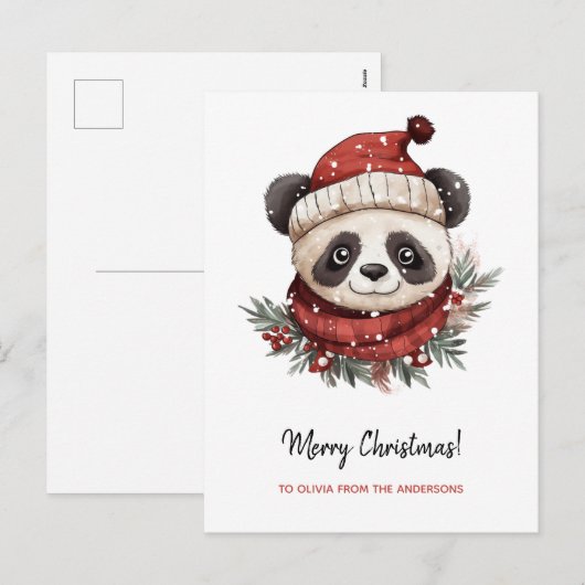Rustic Panda Santa Merry Weihnachten (Vorne/Hinten)