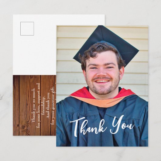 Rustic Panel Design Thank You Postcard Postkarte (Vorne/Hinten)