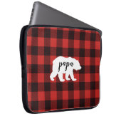 Rustic Papa Bear Red & Black Buffalo Kariert Laptopschutzhülle (Vorne Rechts)
