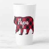 Rustic Papa Bear Red Buffalo Karierte Latte Tasse (Vorderseite)