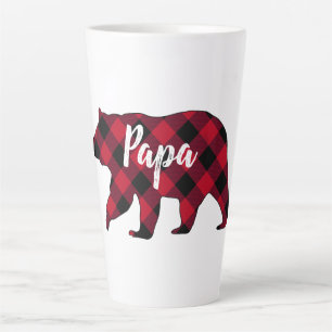 Rustic Papa Bear Red Buffalo Karierte Latte Tasse