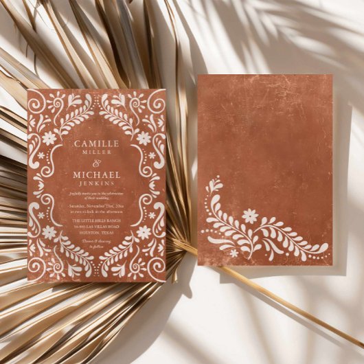 Rustic Papel Picado Mexikanische Hochzeit Einladung