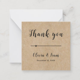 Rustic Paper Wedding Vielen Dank Mitteilungskarte