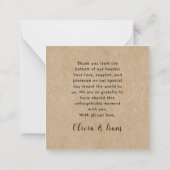 Rustic Paper Wedding Vielen Dank Mitteilungskarte (Rückseite)