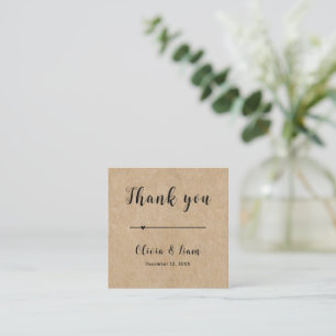 Rustic Paper Wedding Vielen Dank Mitteilungskarte
