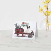 Rustic Papillion Christmas Karte (Gelbe Blume)