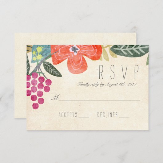 Rustic Paradise UAWG Response Card RSVP Karte (Vorne/Hinten)
