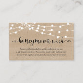 Rustic Party String Lights, Wedding Honeymoon Wish Begleitkarte (Vorderseite)
