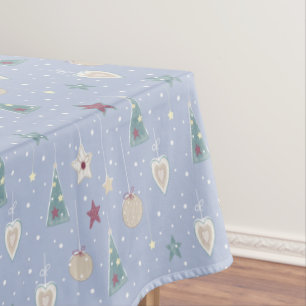 Rustic Pastel Color Christmas Tree Star und Herz Tischdecke