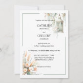 Rustic Pastel Earthy Tones Watercolor Barn Wedding Einladung (Vorderseite)