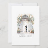 Rustic Pastel Earthy Tones Watercolor Barn Wedding Einladung (Rückseite)