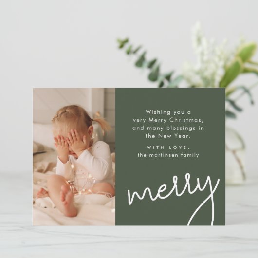 Rustic Patchwork Kariert Frohe Weihnachten Foto (Stehend Vorderseite)