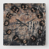 Rustic Patina Texture Workshop Garage Quadratische Wanduhr (Vorderseite)