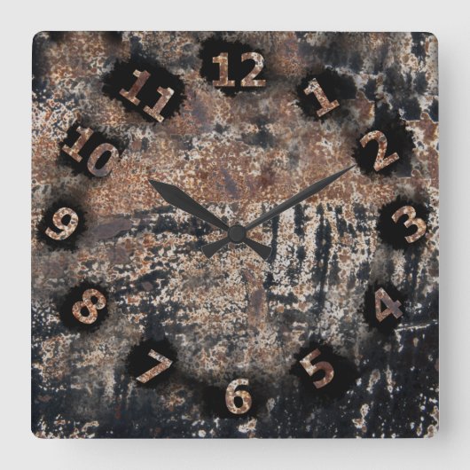 Rustic Patina Texture Workshop Garage Quadratische Wanduhr (Vorderseite)