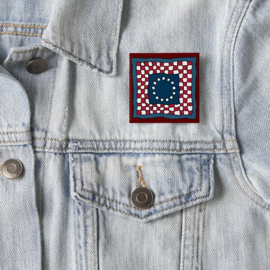Rustic Patriotic Americana Quilt Muster USA Art Button (Beispiel)