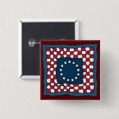 Rustic Patriotic Americana Quilt Muster USA Art Button (Vorne & Hinten)