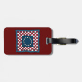 Rustic Patriotic Americana Quilt Muster USA Art Gepäckanhänger (Rückseite horizontal)