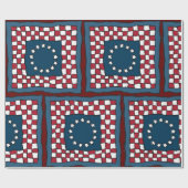Rustic Patriotic Americana Quilt Muster USA Art Geschenkpapier (Flach)