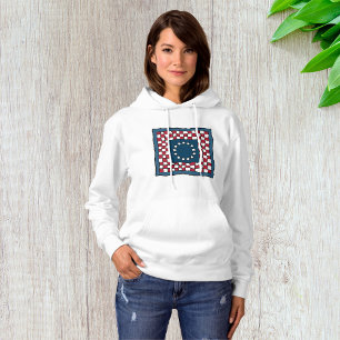 Rustic Patriotic Americana Quilt Muster USA Art Hoodie