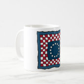 Rustic Patriotic Americana Quilt Muster USA Art Kaffeetasse (Vorderseite Links)