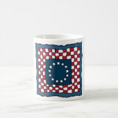 Rustic Patriotic Americana Quilt Muster USA Art Kaffeetasse (Mittel)