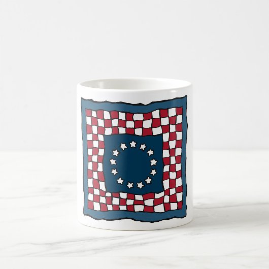 Rustic Patriotic Americana Quilt Muster USA Art Kaffeetasse