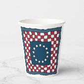 Rustic Patriotic Americana Quilt Muster USA Art Pappbecher (Vorderseite)