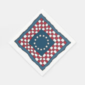 Rustic Patriotic Americana Quilt Muster USA Art Serviette (Ecke)