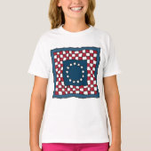 Rustic Patriotic Americana Quilt Muster USA Art T-Shirt (Vorderseite)
