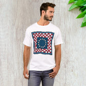 Rustic Patriotic Americana Quilt Muster USA Art T-Shirt