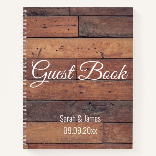 Rustic Pattern Barn Wedding Brautparty Guest Notizblock (Vorderseite)