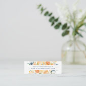 Rustic Peach Peony Wedding Website RSVP Cards Mini Visitenkarte (Stehend Vorderseite)