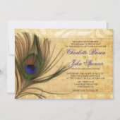 Rustic Peacock Feather Hochzeit Einladungen (Vorderseite)