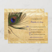 Rustic Peacock Feather Hochzeit Einladungen uAwg (Vorne/Hinten)
