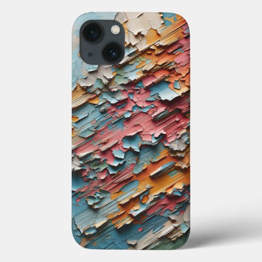 Rustic Peeling Paint Abstract Phone Case  Colorful (Rückseite)