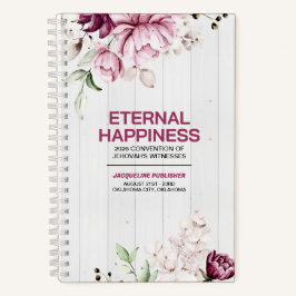 Rustic Peonies Floral Eternal Happiness Convention Notizblock