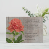 Rustic Peonies Wedding Invitations Einladung (Stehend Vorderseite)