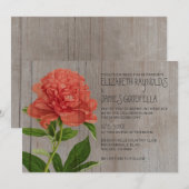 Rustic Peonies Wedding Invitations Einladung (Vorne/Hinten)