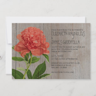 Rustic Peonies Wedding Invitations Einladung
