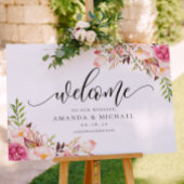Rustic Peony Floral Welcome Weddingsign Poster