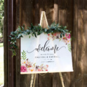 Rustic Peony Floral Welcome Weddingsign Poster