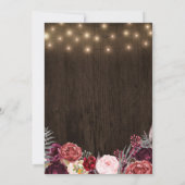 Rustic Peony Marsala Engagement Party Einladungen (Rückseite)