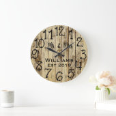Rustic Personalized Brown Wood Custom Große Wanduhr (Zuhause)