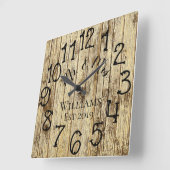 Rustic Personalized Brown Wood Custom Quadratische Wanduhr (Winkel)