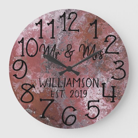 Rustic Personalized Distressed Rust Custom Große Wanduhr (Vorderseite)