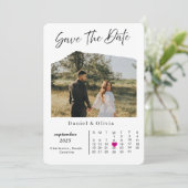 Rustic Photo Calendar Save The Date Card (Stehend Vorderseite)